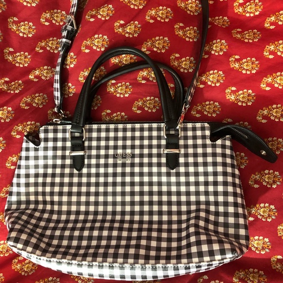 Guess Handbags - GUESS Los Angeles Gingham satchel purse